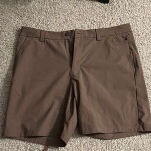 Classic Brown Men's Flat Front Shorts